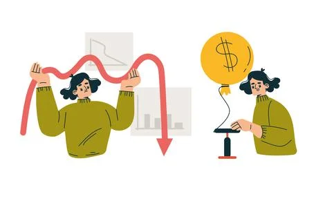 Carefully Analyzing Trends While Celebrating Significant Successes and Stockillustratie