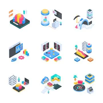 Carefully designed glyph illustrations set of travel and tourism Illustrazione stock