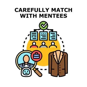 Carefully matching with mentees for mentorship program 스톡 일러스트