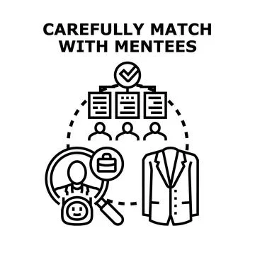 Carefully matching with mentees for mentorship program 스톡 일러스트