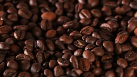Carefully roasted coffee beans Stock Footage 70376773