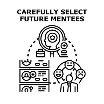 Carefully selecting future mentees for career development Stock Illustration