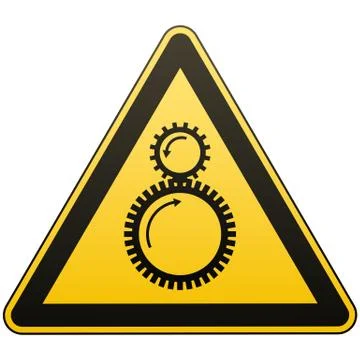 Carefully tightening between rotating elements is possible. Attention is Stock Illustration