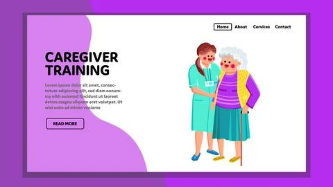 Caregiver training vector Stock Illustration