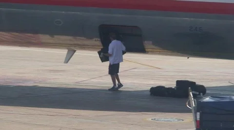 Careless Baggage Handler Video stock 582998