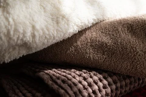 A careless stack of towels Stock Photos