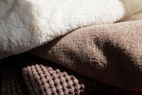 A careless stack of towels Stock Photos