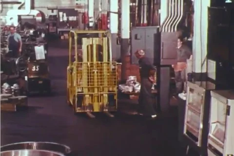 Carelessness while operating warehouse machinery can lead to injury or death Stock Footage 92633344