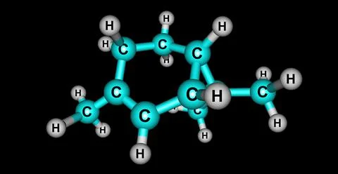 Carene molecular structure isolated on black Stock Illustration