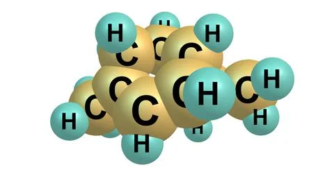 Carene molecular structure isolated on white Stock Illustration