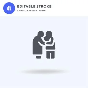 Carer icon vector, filled flat sign, solid pictogram isolated on white, logo  Stock Illustration