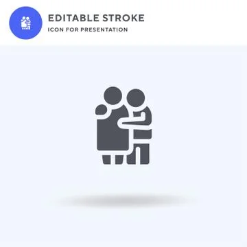 Carer icon vector, filled flat sign, solid pictogram isolated on white, logo 库存插图