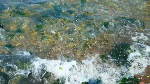 The caress of the Wave of the River 4K Stock Footage 53772092