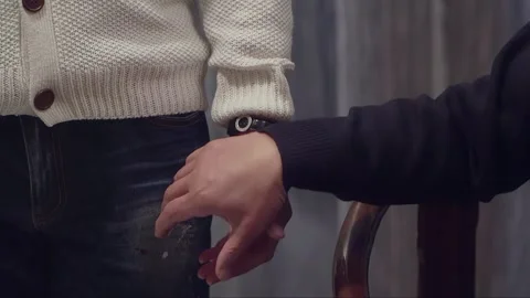 Caressing the palm of the other person's hand Stock Footage 261642022