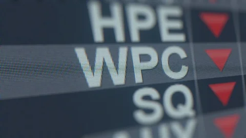 CAREY WPC with decreasing arrow. Editorial crisis related loopable animation Stock Footage 119561335