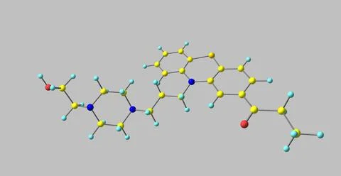 Carfenazine molecular structure isolated on grey Stock Illustration