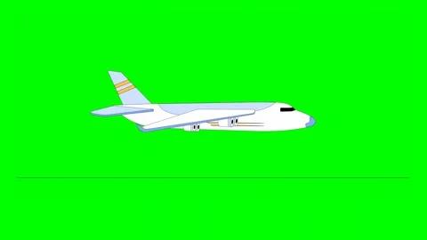 Cargo Aircraft Flying Through Sky on Green Background 스톡 동영상 332149113