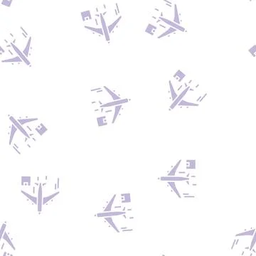 Cargo aircraft glyph seamless pattern Stock Illustration