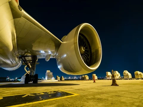 Cargo aircraft loading - Time lapse Stock-Footage 74019870