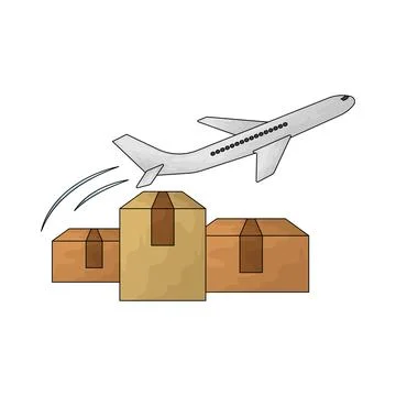 Cargo airplane illustration Illustrazione stock