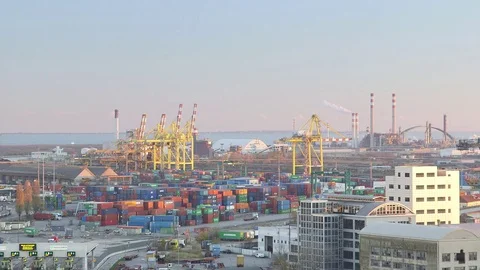 Cargo Area Sunset, close-up Stock Footage 85271013