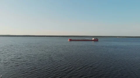 Cargo barge on the river in summer Stock-Footage 111888267