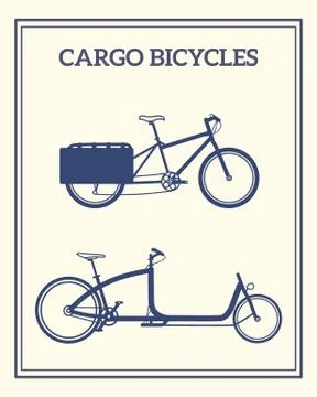Cargo bikes card Stock Illustration