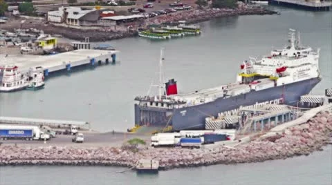 Cargo boat Stock Footage 10786302