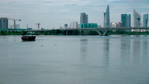 Cargo boat. Stock Footage 139853377