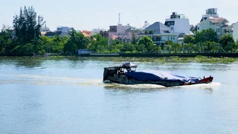 Cargo boat. Stock Footage 140342241