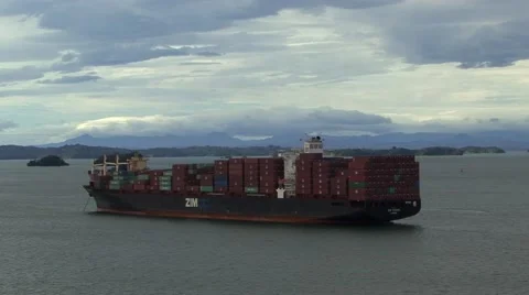 Cargo Boat Panama Stock Footage 44726975