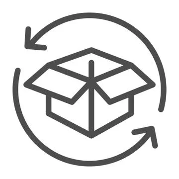 Cargo box with arrows line icon, delivery parcel and logistics freight symbol Stock Illustration