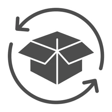 Cargo box with arrows solid icon, delivery parcel and logistics freight symbol イラスト素材