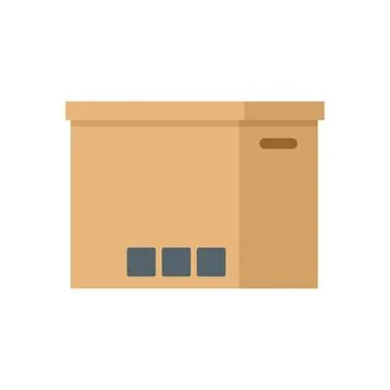 Cargo box icon flat vector. Delivery box Stockillustratie