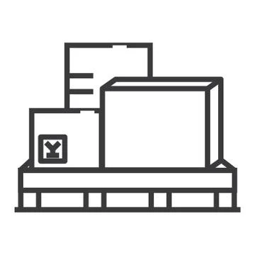 Cargo boxes, logistics vector line icon, sign, illustration on background 스톡 일러스트