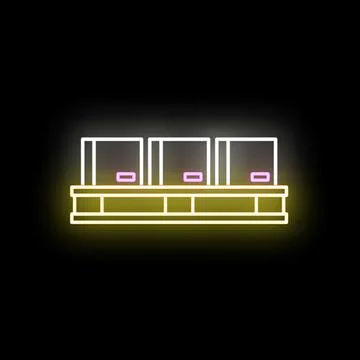 Cargo boxes on pallet showing warehouse logistics neon sign イラスト素材