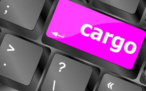 Cargo button on computer pc keyboard key Illustrazione stock