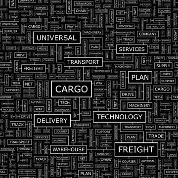 CARGO CARGO. Seamless pattern. Word cloud illustration. Copyright: xZoonar... Stock Photos