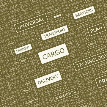 CARGO CARGO. Word cloud concept illustration. Wordcloud collage. Copyright... 库存照片