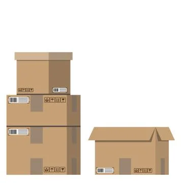 Cargo. Carton boxes 스톡 일러스트