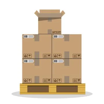 Cargo. Carton boxes Stockillustratie