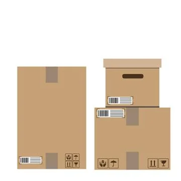 Cargo. Carton boxes Stockillustratie