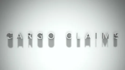 Cargo claims 3D title animation white text on a white background Stock Footage 299422971
