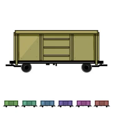 Cargo coal wagon cartoon vector graphic 스톡 일러스트