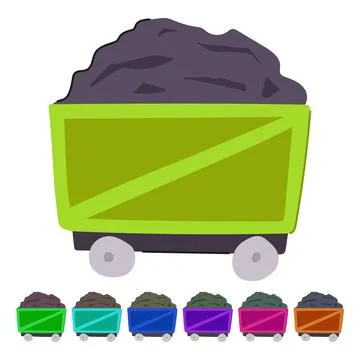 Cargo coal wagon vector cartoon graphic Illustrazione stock