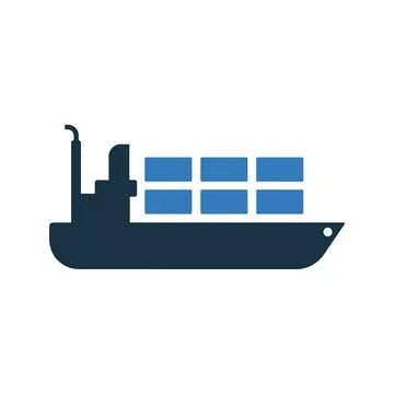 Cargo, commodities, ship icon. Glyph style vector EPS. Stock Illustration