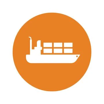 Cargo, commodities, ship icon. Orange color vector EPS. Stock Illustration