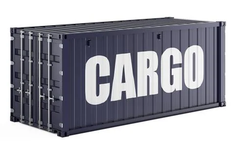 Cargo concept with shipping container. 3D rendering Stock Illustration
