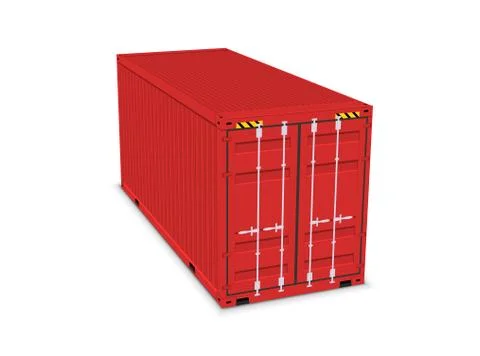 Cargo container 3d isolated storage shipping box. Export import container Stock Illustration