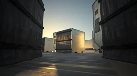 Cargo Container At Airport Stock Footage 58097538